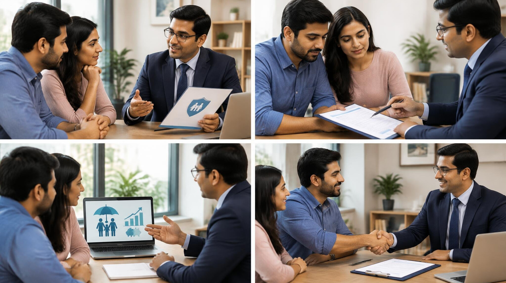 client discussing insurance policy