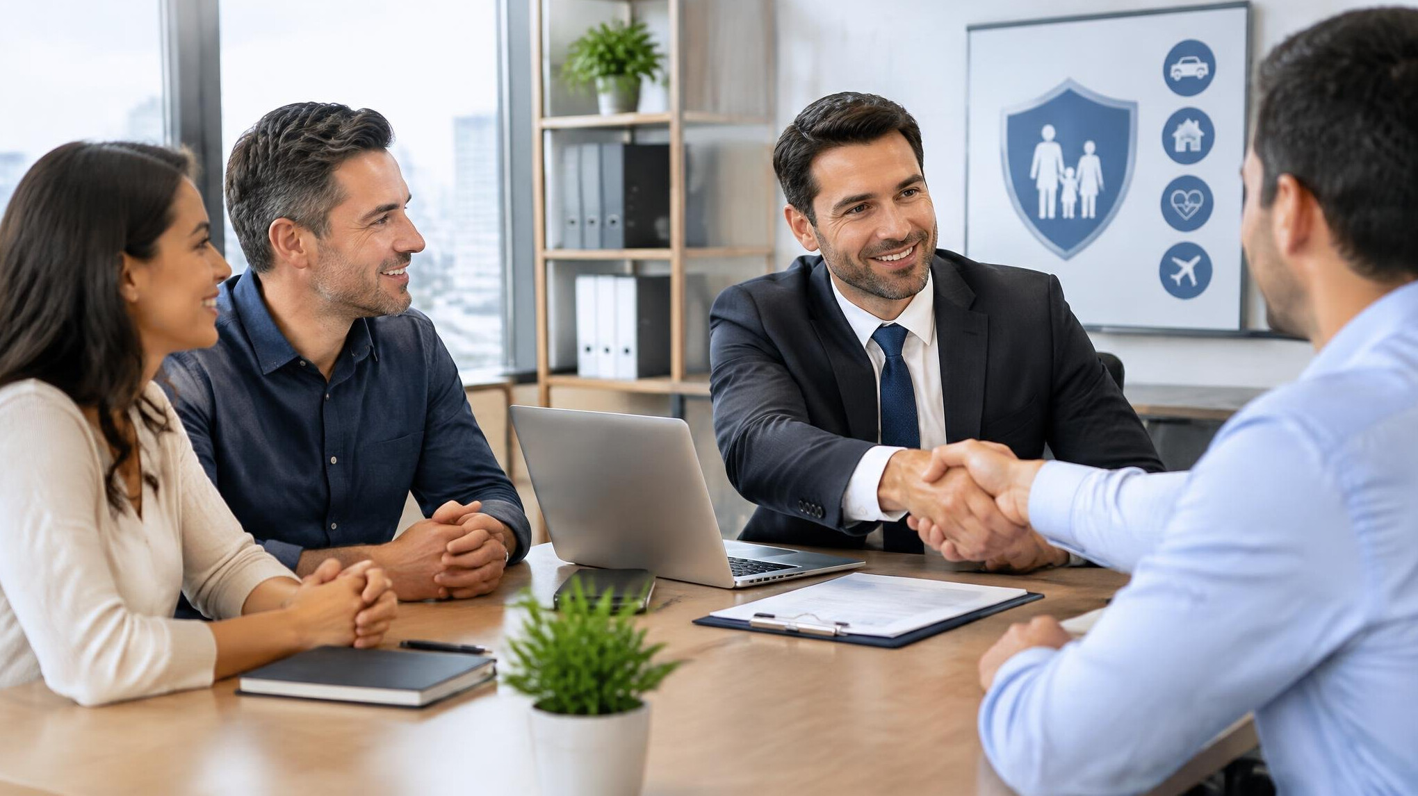 team discussion about insurance
